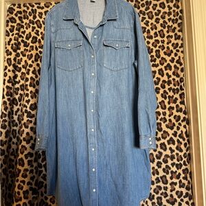 Old Navy Light Blue Denim Shirt Dress